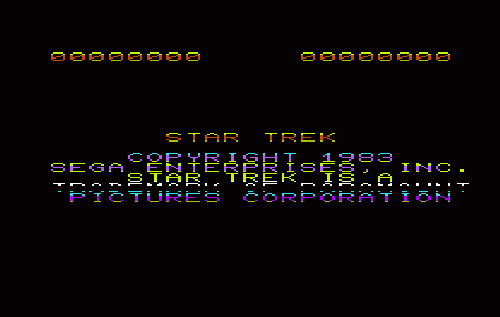 Star Trek: Strategic Operations Simulator title screen for Vic-20